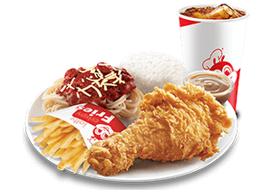 1-pc Chickenjoy Spicy with Regular Fries & Half Spaghetti Super Meal - Jollibee