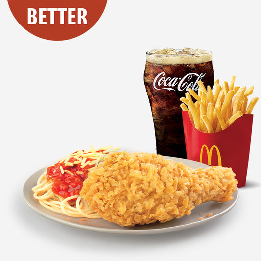 1-pc Large Chicken Mcdo with McSpaghetti, Fries & Drinks - McDonald's