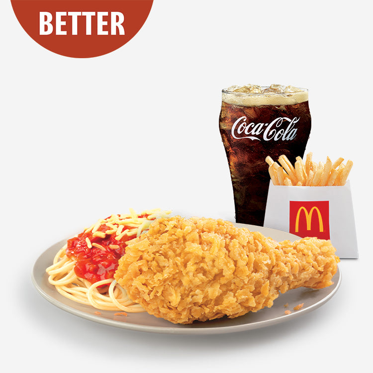 1-pc Regular Chicken Mcdo with McSpaghetti, Fries  & Drinks - McDonald's