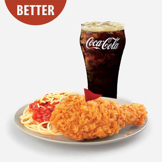 1-pc Spicy Chicken Mcdo with McSpaghetti & Large Drinks - Mcdonald's