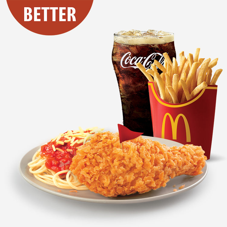 1-pc Spicy Chicken Mcdo with McSpaghetti & Large Fries and Drinks - Mcdonald's