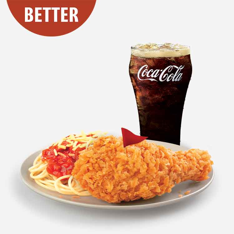 1-pc Spicy Chicken Mcdo with McSpaghetti & Medium Drinks - Mcdonald's