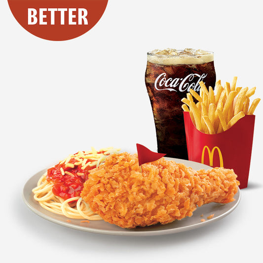 1-pc Spicy Chicken Mcdo with McSpaghetti & Medium Fries and Drinks - Mcdonald's