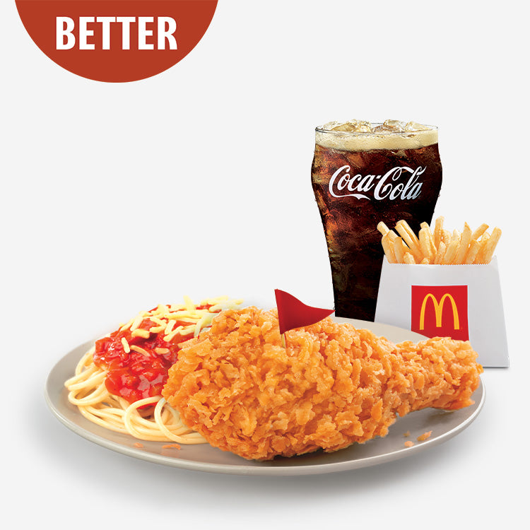 1-pc Spicy Chicken Mcdo with McSpaghetti & Regular Fries and Drinks - Mcdonald's