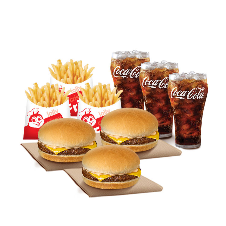 3 Cheesy Yumburger with Fries Family Savers - Jollibee