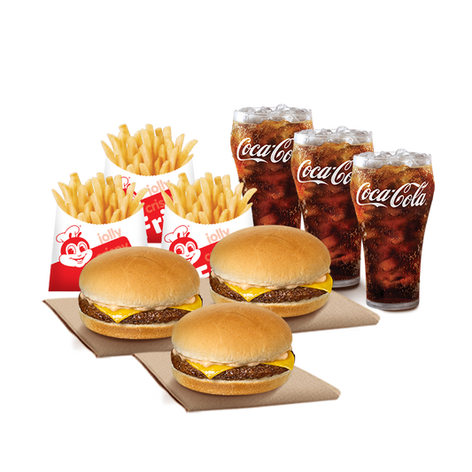 3 Bacon Cheesy Yumburger with Fries and Drinks Bundle - Jollibee