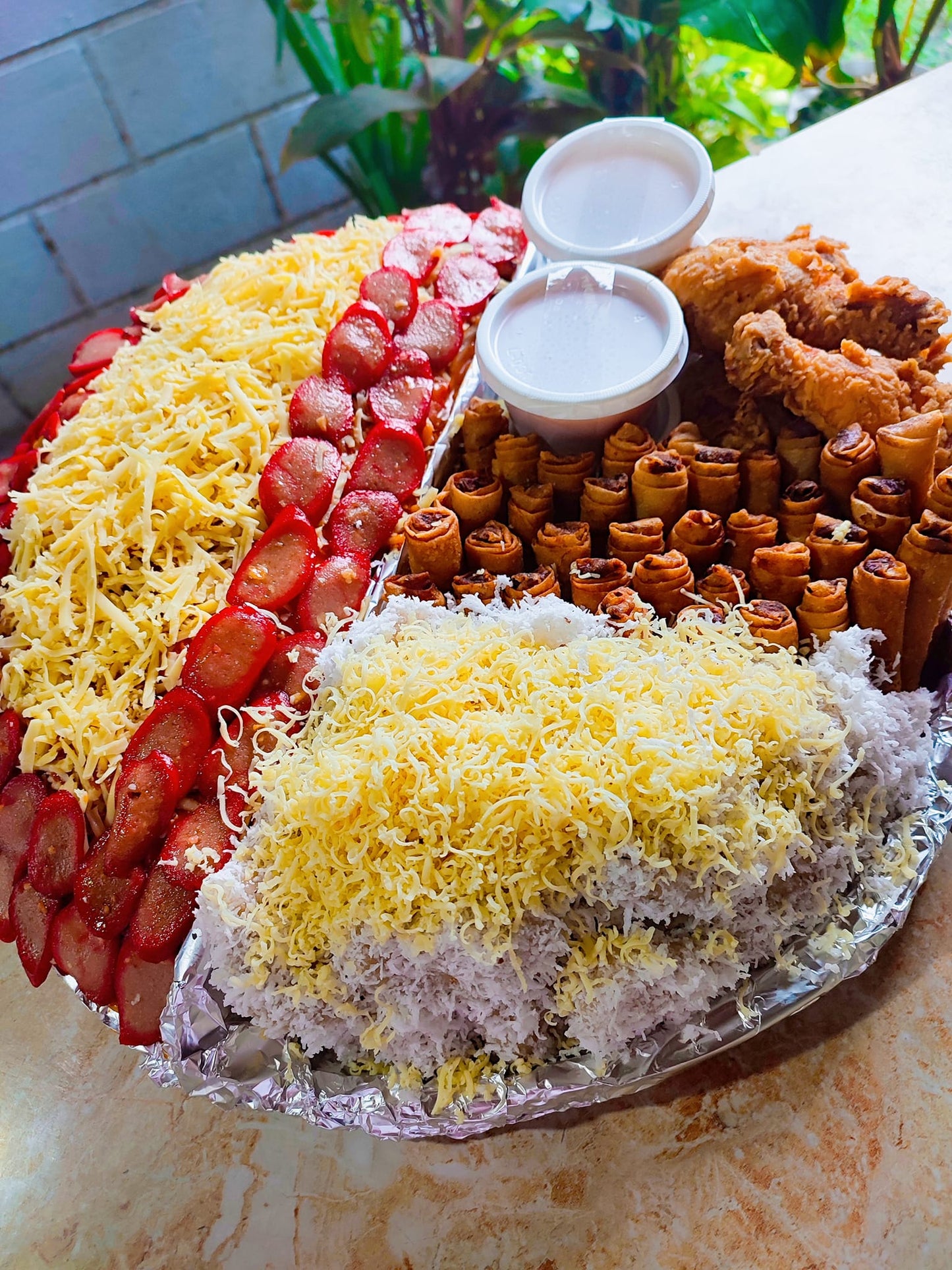 4in1 Cheesy Palitaw, Cheesy Spaghetti, Pork Shanghai, Fried Chicken Large - Bebang's Kitchen