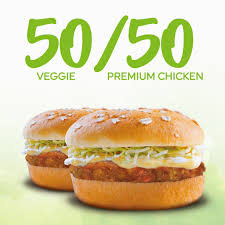 50/50 Veggie Chicken Burger Buy 1 Take 1 - Minute Burger