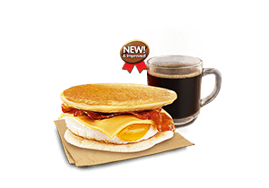 Breakfast Bacon, Egg, & Cheese Pancake Sandwich with Drinks - Jollibee