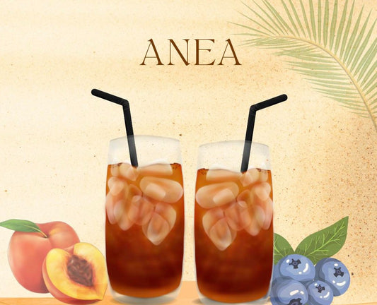 Blueberry Peach Iced Shaken Tea - Anea Cafe