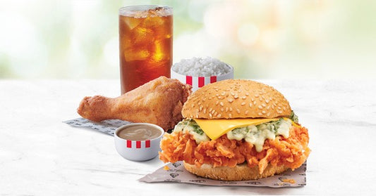 Creamy Spinach Zinger Fully Loaded Meal with Regular Drinks - KFC