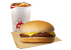 Cheesy Yumburger with Drinks - Jollibee