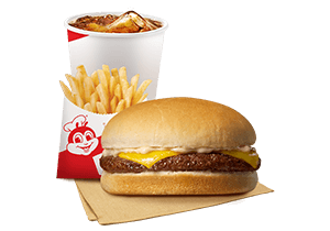 Cheesy Yumburger with Fries & Drinks - Jollibee