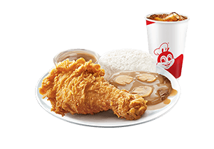 1 - pc. Chickenjoy with Burger Steak  & Drinks - Jollibee