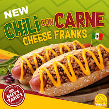 Chili Con Cheese Franks Buy 1 Take 1 - Minute Burger