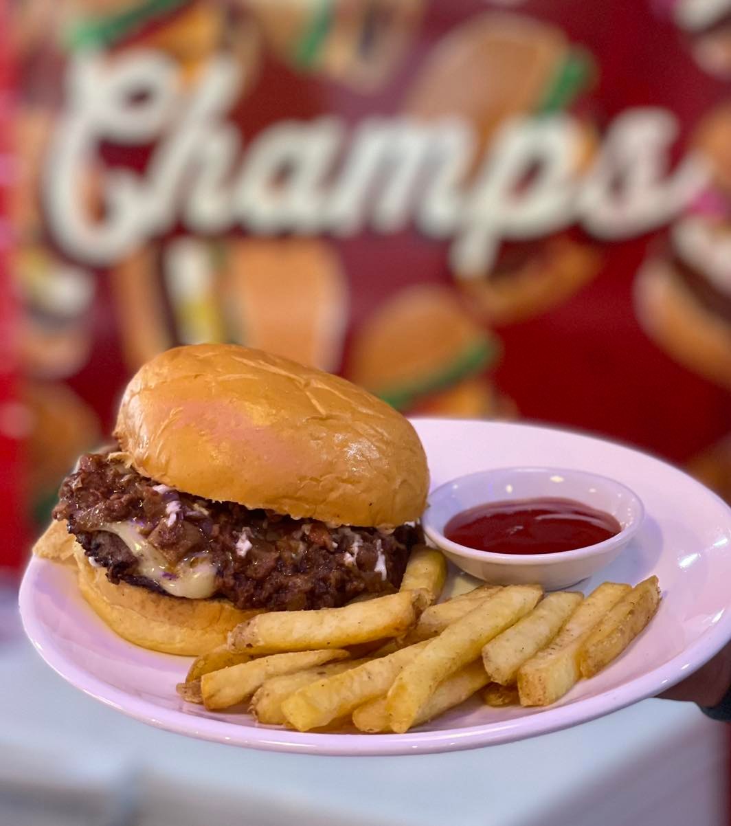 Chili Cheeseburger 100% Pure Beef Hamburgers - Champs