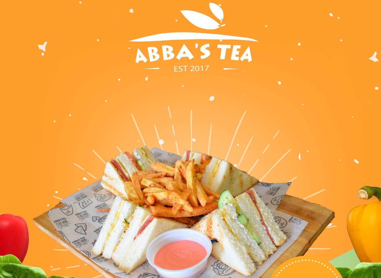 Clubhouse with Fries Sandwiches - Abba's Tea