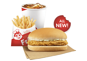 Crunchy Chicken Sandwich with Fries & Drinks - Jollibee