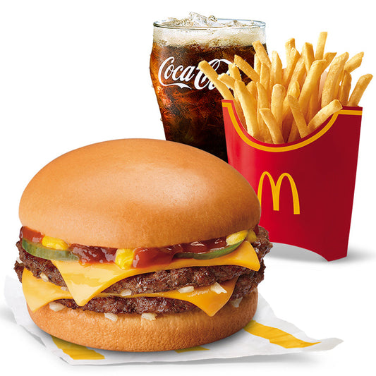 Double Cheese Burger with Large Fries & Drinks Meal - Mcdonald's