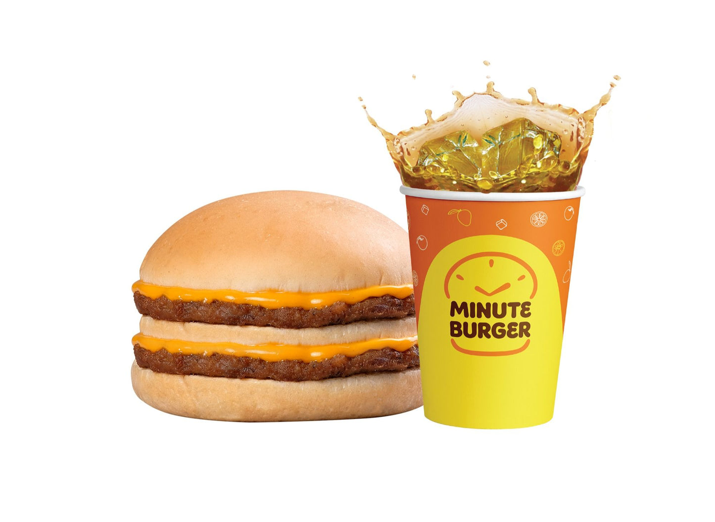 Double Cheesy Burger w/ Drinks - Minute Burger