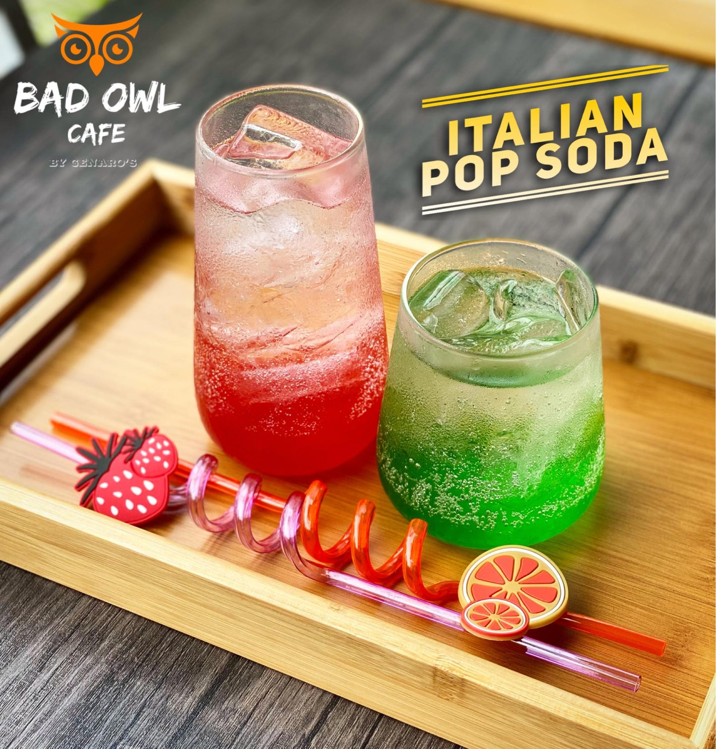 Green Apple Pop Large Italian Soda - Bad Owl Cafe