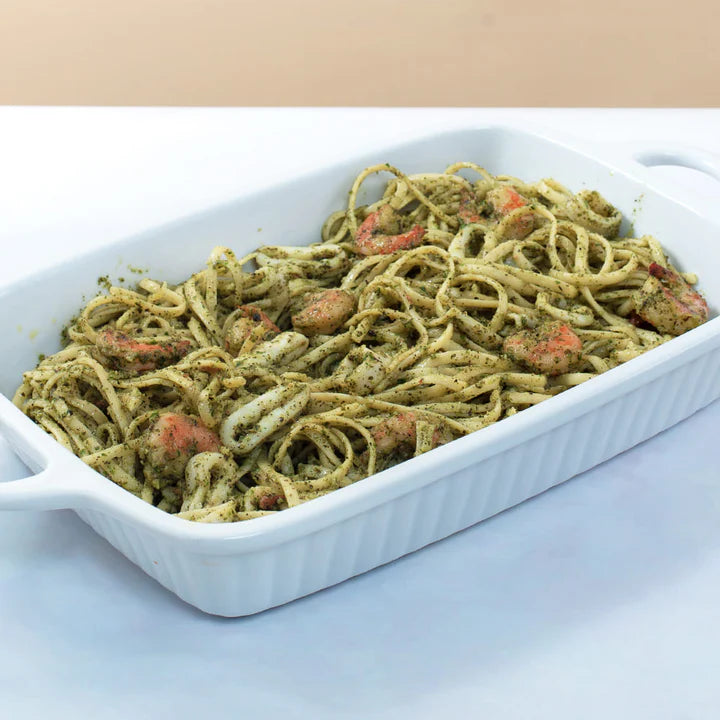 Linguine in Pesto Sauce w/ Seafood Family Size - Contis Bakeshop