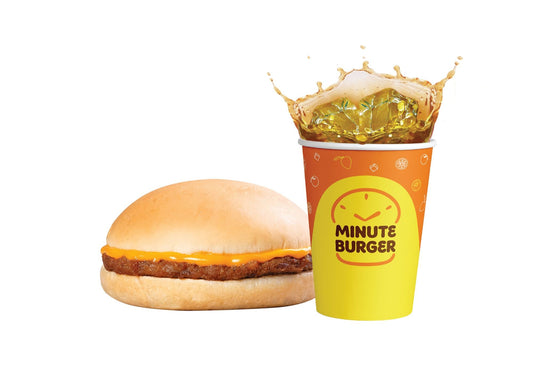 Cheesy Burger w/ Drinks - Minute Burger