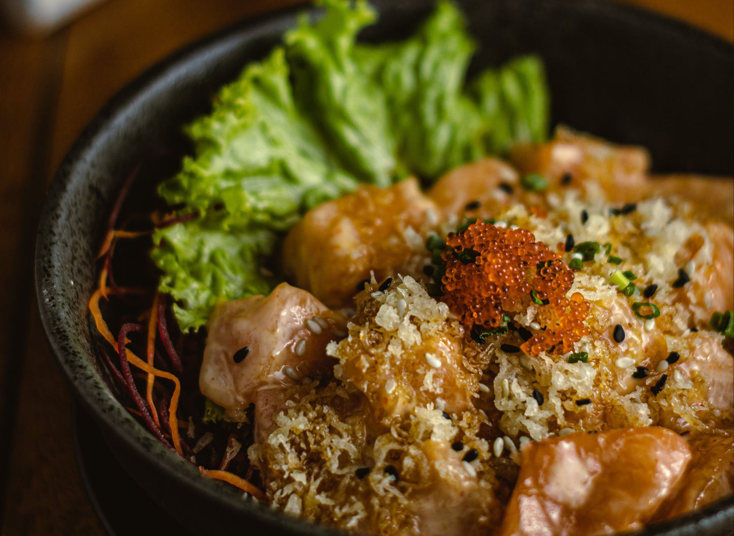 Salmon Sashimi Salad - Hagemu Sushi & Ramen Bar