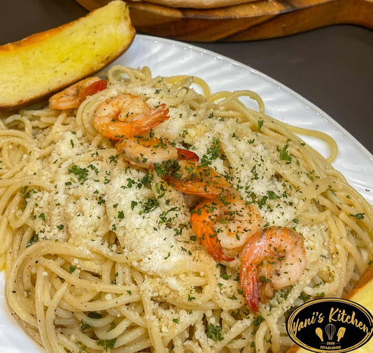 Shrimp Aglio Olio Sharing - Yani's Kitchen