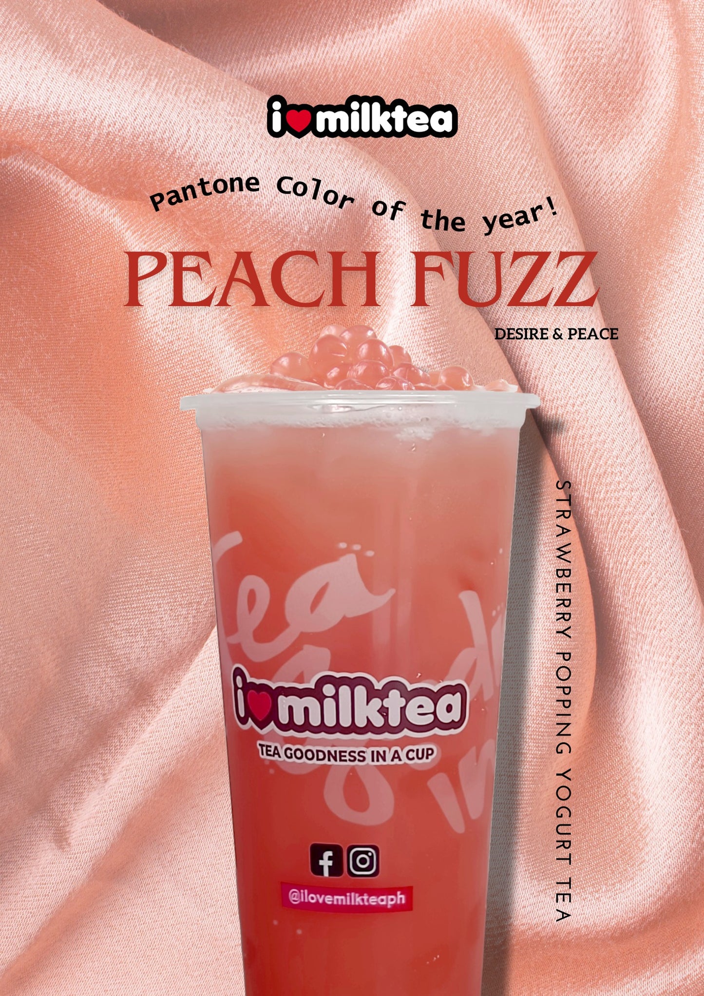 Strawberry Large Popping Yogurt Tea - I Love Milktea