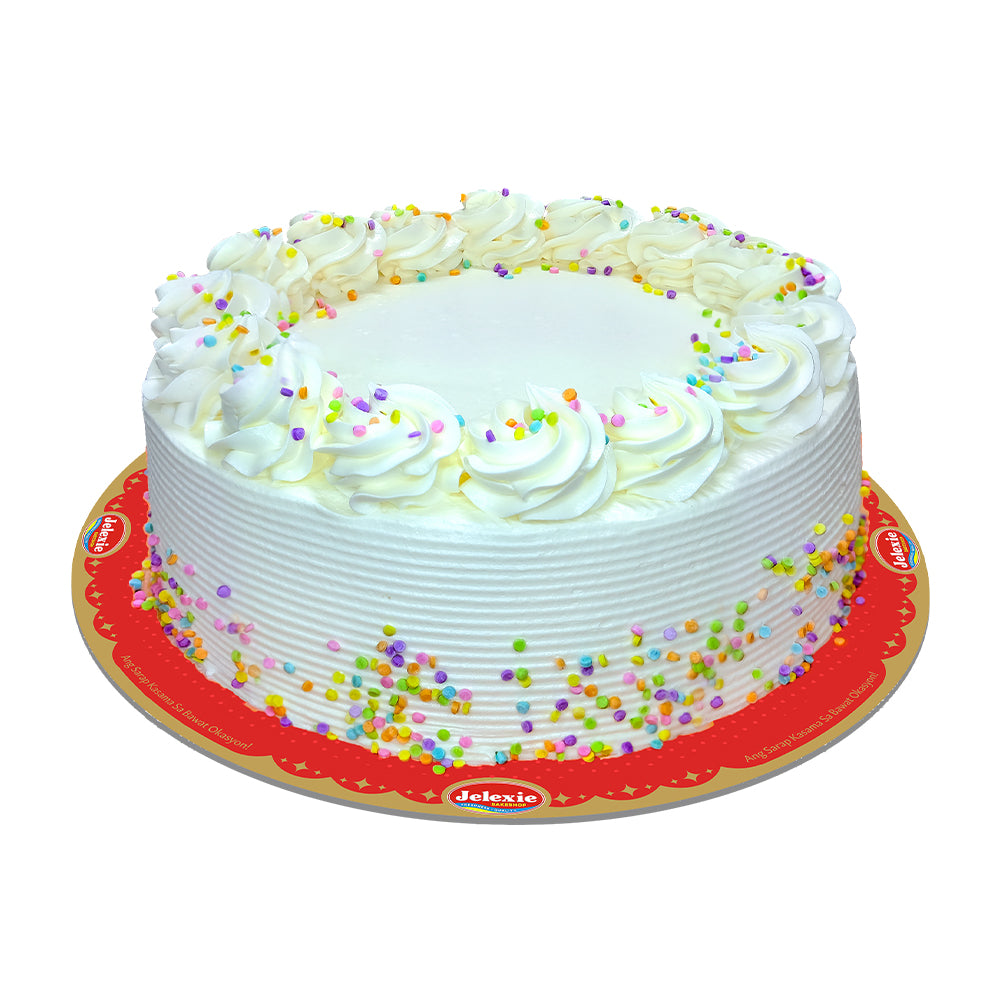 Vanilla Sprinkle Cake (8Round) - Jelexie Bakeshop