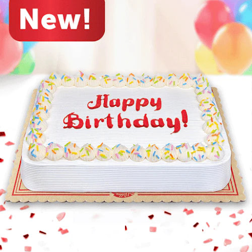 Vanilla Sprinkles Dedication Cake Regular  - Red Ribbon