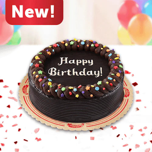 Round Chocolate Dedication Cake Junior - Red Ribbon