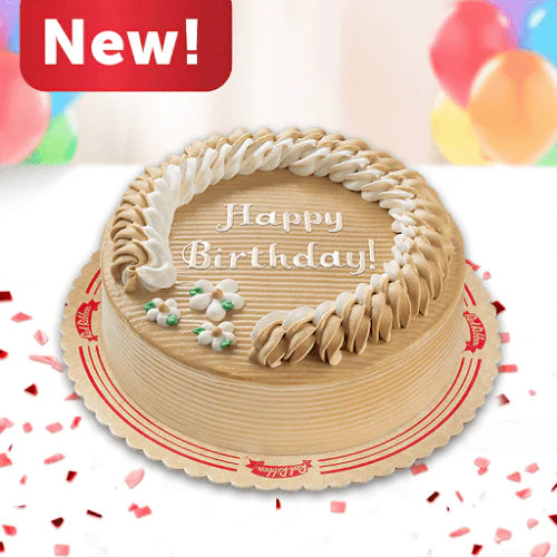 Round Creamy Caramel Dedication Cake - Red Ribbon