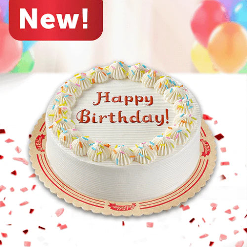 Round Vanilla Sprinkles Dedication Cake - Red Ribbon